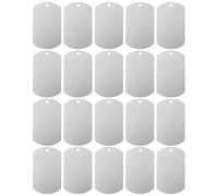 DECHOUS Étiquettes en Aluminium Vierges pour Animaux de Compagnie - 20 Plaques D’identification 50x30 Mm Argentées, Médailles Légères pour Chiens, Chats et Bovins, Fourniture Résistante