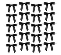 DECHOUS Étiquettes pour Verres à Vin Nœud Noir 30 Unités en Tissu Polyester Solide, Accessoires de Fête pour Événements Sociaux et Dîners Romantiques