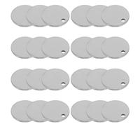 DECHOUS Étiquettes Vierges en Acier Inoxydable Rondes 10 Mm pour Bricolage Diy, 100 Pièces, Métal Solide Couleur Acier, Création Personnalisée Bijoux, Porte-clés, Loisirs Créatifs