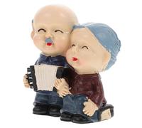 DECHOUS Figurine Décorative pour Gâteau d'anniversaire Grand-Parents en Résine Décoration Non Comestible à Gâteau Ornement Symbolique Couple Âgé pour Fête et Maison 1 Pièce