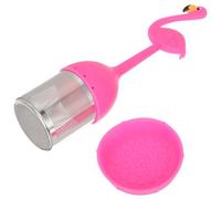 DECHOUS Filtre à Thé en Silicone et Acier Inoxydable Infuseur à Thé Réutilisable pour Feuilles en Vrac Passoire Fine Portable Rose Flamingo Accessoire Infusion Maison Pratique