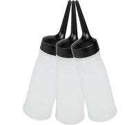 DECHOUS Flacon Applicateur Doseur pour Teinture Capillaire et Shampoing, Lot de 3 Bouteilles Souples Rechargeables, Format Petite Taille Adapté aux Soins Cheveux Bouclés