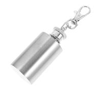DECHOUS Flasque en Acier Inoxydable 30 Ml Compacte Porte-clés, Mini-flasque pour Hommes 1 Oz, Gourde Cylindrique pour Voyages, Randonnées et Usage Portable