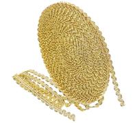 DECHOUS Galon de Dentelle Métallique Dorée 6 Mm, Ruban S 0,6 Cm 50 M pour Couture, Garniture Décorative et Loisirs Créatifs, Bordure Tressée pour Costumes, Broderie et Embellissement