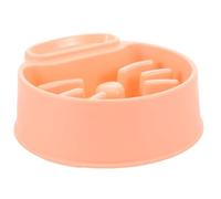 DECHOUS Gamelle Chien à Alimentation Lente Antidérapante Plastique Orange Bol Anti-éclaboussure pour Animaux Intérieur Favorise Habitudes Saines et Nettoyage Facile