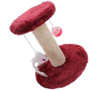 DECHOUS Griffoir pour Chat Robuste en Sisal et Peluche Double Niveau et Balles Suspendues, pour Jouer et Se Détendre en Intérieur Couleur Aléatoire