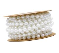 DECHOUS Guirlande de Perles Rondes 6 MM en Plastique Blanc Fil de 5 M pour Bracelets DIY Chaîne de Perles Décoratives Accessoires pour Bijoux et Décoration de Mariage