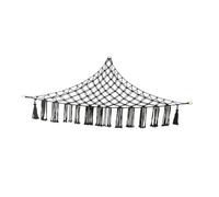 DECHOUS Hamac Mural pour Peluches Filet Tissé Noir Organisateur Suspendu Angle pour Chambre Garçon Fille avec Décoration Macramé Élégante