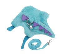DECHOUS Harnais pour Petits Animaux de Dinosaure Boucle Réglable Rapide, Tissu en Peluche Courte et Non-tissé, Laisse Sécurisée pour Lapins et Hamsters en Sorties Extérieures