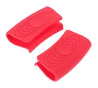 DECHOUS Housse de Poignée de Casserole pour Ustensiles en Acier Inoxydable et Poêles en Fonte Manchon Chauffant Protecteur Résistant Déformation en Silicone Rouge 2pcs