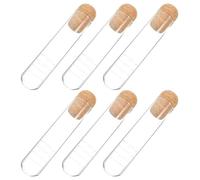 DECHOUS Infuseur à Thé en Verre Filtre et Bouchon en Liège, Pack de 6 Tubes Réutilisables pour Infusion de Thé en Vrac la Maison Bureau
