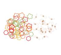 DECHOUS Jeu de Marqueurs de Mailles Hexagonaux en Métal Émaillé Multicolore Épingles Décoratives Hexagone et Étoile Accessoires pour Tricot et Crochet Porte-Mailles pour Compter les