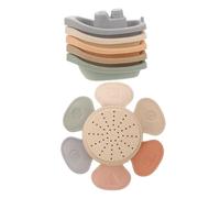 DECHOUS Jouets De Bain Empilables Et Gobelets Gigognes pour Bébé, 11 Pièces, Couleurs Vives, Matériau Sûr, Jeu Éducatif pour Tout-Petits à La Maison Et Bain
