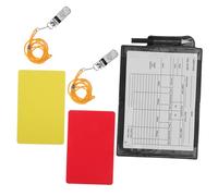 DECHOUS Kit Arbitre Football Cartons Rouge Jaune avec Carnet Notes Stylo et Sifflets Métalliques Sonores Portable pour Matchs
