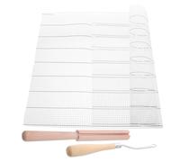 DECHOUS Kit Complet Toile à Crocheter pour Tapis 50X100 CM Noir Filet Plastique Résistant Outil Crochet en Bois et Coupe-Fil Kit DIY pour Tapis Tapisserie et Broderie Manuelle