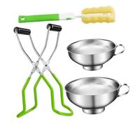 DECHOUS Kit Cuisine Mise Conserve avec Pince Levage Bocal Anti-brûlure Entonnoir et Brosse Antidérapants pour Conservation Alimentaire