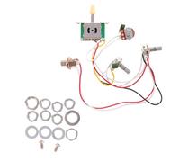 DECHOUS Kit de Câblage Professionnel pour Guitare Électrique Interrupteur à 5 Positions, Prise Jack en Métal Jaune, Accessoires de Remplacement pour Entretien
