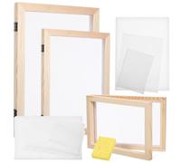 DECHOUS Kit de Fabrication de Papier Cadre Bois Robuste avec Tamis Toile et Papier Absorbant Complet pour Loisirs Créatifs et Scrapbooking Activité DIY Facile d’Utilisation