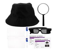 DECHOUS Kit Détective pour Cosplay Halloween Chapeau Détective Lunettes et Loupe Accessoires pour Fête Déguisée et Jeu de Rôle Enquêteur