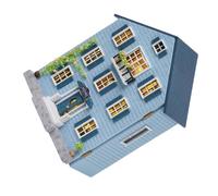 DECHOUS Kit Maison Miniature en Bois à Construire Soi-Même avec Mobilier Complet Modèle Réduit Portable DIY pour Décoration de Village de Noël et Loisirs Créatifs Puzzle de Maison