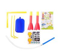 DECHOUS Lanceur Pneumatique Fusée Spatiale pour Garçon Fille Extérieur Angle Réglable Éducatif et Créatif Rouge Orange