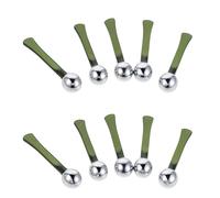 DECHOUS Lot de 10 Bâtonnets de Massage Contour des Yeux en Métal Bille Ronde Applicateurs de Crème pour Visage Bâtonnets Rafraîchissants Anti-Poches Format Compact Vert Foncé pour
