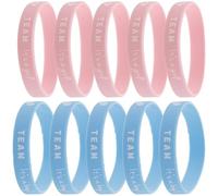 DECHOUS Lot de 10 Bracelets en Silicone pour Fête de Révélation, Équipe Garçon et Fille, Couleur Rose et Bleu, Taille Ajustable, pour Shower et Événements Prénataux