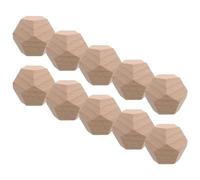 DECHOUS Lot de 10 Dés en Bois Brut à 12 Faces pour Loisirs Créatifs et Jeux de Société, Non Peints, Adaptés pour École et Artisanat