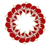 DECHOUS Lot de 10 Pendentifs Cœur en Alliage de Zinc Rouge Mini Breloques Électrocardiogramme pour Création de Bijoux Bracelets et Colliers Ras du Cou Accessoires Saint-Valentin et