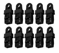 DECHOUS Lot de 10 Pinces de Fixation pour Bâche en Plastique Noir, Résistantes aux Intempéries et Robustes, pour Auvents et Couvertures de Bateaux en Camping