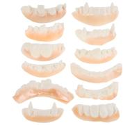 DECHOUS Lot de 12 Dents Fausses d'halloween Mixées, Accessoires Sournois de Cosplay Zombie et Vampire, Jouets Amusants pour Fête Costumée et Déguisement d'halloween, Style Style Aléatoire