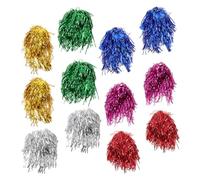 DECHOUS Lot de 12 Perruques de Déguisement Métalliques Multicolores en Plastique Léger pour Fêtes et Soirées Adultes Paillettes Brillantes, Perruques de Fête Amusantes Couleur Aléatoire