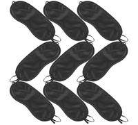 DECHOUS Lot de 16 Bandeaux de Sommeil en Polyester Confortables et Portables pour Dormir, Masque Yeux pour Lit et Vol, Couleur Noir