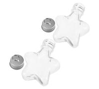 DECHOUS Lot de 2 Bouteilles à Vœux en Plastique Transparent D’Étoile avec Bouchon en Aluminium Légères et Robustes 120 ML pour Loisirs Créatifs Décorations de Fête et Activités