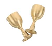 DECHOUS Lot de 2 Calices en Laiton Doré Vintage Grandes Coupes de Communion Médiévales Décoratives Verres Rituels pour Offrandes et Célébrations Religieuses Centre de Table Renaissance