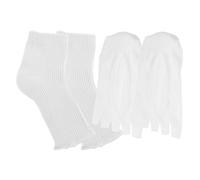 DECHOUS Lot de 2 chaussettes plates blanches, couvre-pieds UV pour lampe ongles gel, adaptées à utilisateurs lors d'expositions lampe UV en salon