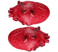 DECHOUS Lot de 2 Faux Cœurs Rouges en Vinyle Légers pour Décoration Halloween, Accessoires Réalistes de Cœur pour Maison Hantée et Scène de Crime
