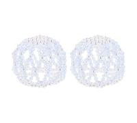 DECHOUS Lot de 2 Filets à Chignon Bleus Faits Main en Perles et Strass, Élastiques et Légers, pour Danseuses et Patineuses - Accessoires Coiffure pour Maintien Souple et Élégant