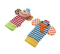 DECHOUS Lot De 2 Hochets Chaussettes Bébé En Tissu Coloré, Taille Unique, Jouets Sensoriels Pour Stimuler La Vue Et L’ouïe, Adaptés Aux Tout-petits, Jeu Quotidien Développement Moteur