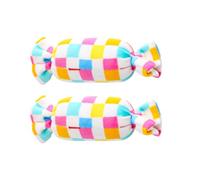 DECHOUS Lot de 2 Jouets à Mâcher pour Chien en Peluche Colorée Forme Bonbon Accessoires Interactifs Maison Nettoyeur Dentaire et Molaire Sûr en Coton PP pour Divertir et Occuper Votre