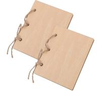DECHOUS Lot de 2 Livres de Vœux Vierges en Bois Léger Format Moyen pour Mariage et Enterrement de Vie de Jeune Fille Accessoires de Table Rustiques et Pratiques pour Cérémonie et Fête