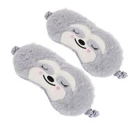 DECHOUS Lot de 2 Masques de Sommeil pour Garçon et Filles en Peluche Douce, Design Respirant et Occultation, pour Voyager Sieste