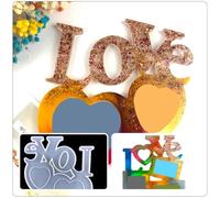 DECHOUS Lot de 2 Moules en Silicone Transparent pour Cadre Photo Cœur DIY Moules Artisanaux Faits à la Main pour Décoration et Présent Fête des Mères Outils Non Toxiques et