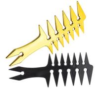 DECHOUS Lot de 2 Peignes de Coiffure Rétro à Dents Larges en Plastique Couleurs Or et Noir Peignes Multifonctions pour Salon de Coiffure Coiffage Cheveux Huile Accessoires Portables