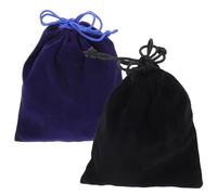 DECHOUS Lot de 2 Petits Paquet à Cordon Noirs en Tissu Anti-Usure pour Rangement et Transport de Cubes Puzzles et Écouteurs, Fermeture à Cordon Pratique
