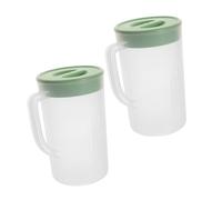 DECHOUS Lot de 2 Pichets à Eau 24L avec Couvercle Grosse Capacité Plastique Résistant Haute Température Couleur Vert Matcha Carafe pour Réfrigérateur pour Boissons Froides et