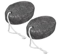 DECHOUS Lot de 2 Pierres Ponces Naturelles pour Pédicure Double Face, Lime à Pieds en Pierre Poreuse Réutilisable, Exfoliant pour Talons Fissurés et Peau Sèche, Outil de Soin Personnel