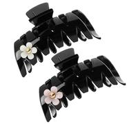 DECHOUS Lot de 2 Pinces à Cheveux Marguerite en Plastique Résistant Taille Moyenne Couleurs Blanc et Rose Accessoires pour Femmes et Filles pour Maintenir Cheveux Épais ou Fins Usage