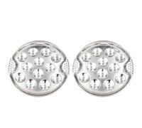 DECHOUS Lot de 2 Plateaux à Escargots en Acier Inoxydable Plaques à 12 Compartiments pour Barbecue Plat de Cuisson Antirouille Facile à Nettoyer Adapté la Cuisine Maison et