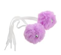 DECHOUS Lot de 2 Pompons en Fausse Fourrure Violets avec Clochettes, Accessoires Légers pour Lacets de Patins à roulettes, Décorations Sonores pour Garçon et Filles, Taille Adaptée